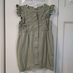 H&M Kids Olive Eyelet Button Dress